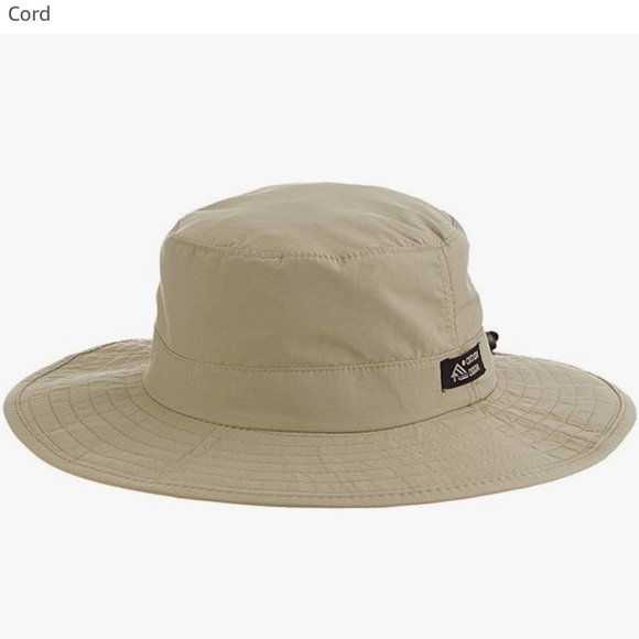 DHC Outdoor tan Big Brim Boonie sun Hat with Nylon Chin Cord large - Picture 1 of 10